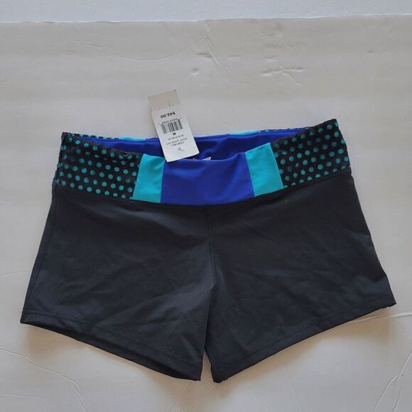 California Kisses juniors black blue laser cut swimming shorts size M slim - Picture 2 of 6